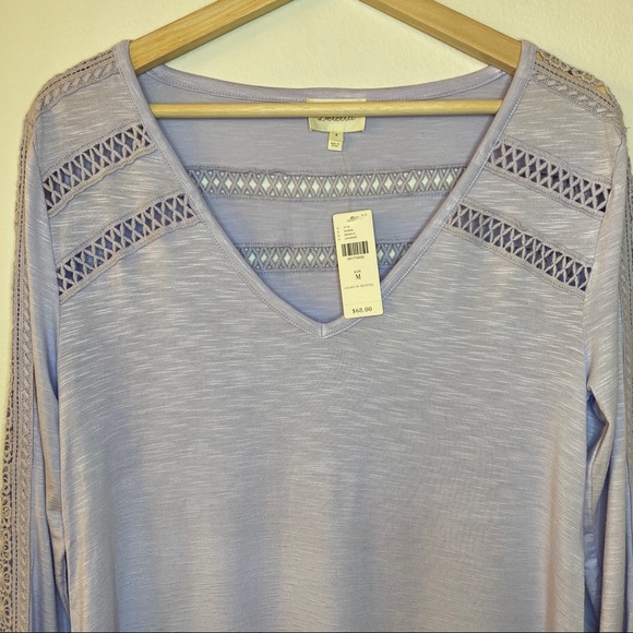 ANTHROPOLOGIE DELETTA Lavender Crochet Top - Picture 3 of 12